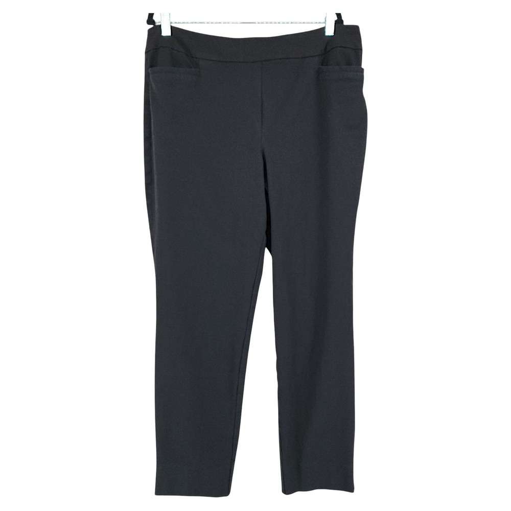 Soft Surroundings Pants XL Women Black Pull On Ponte Knit Stretch Straight 36x27